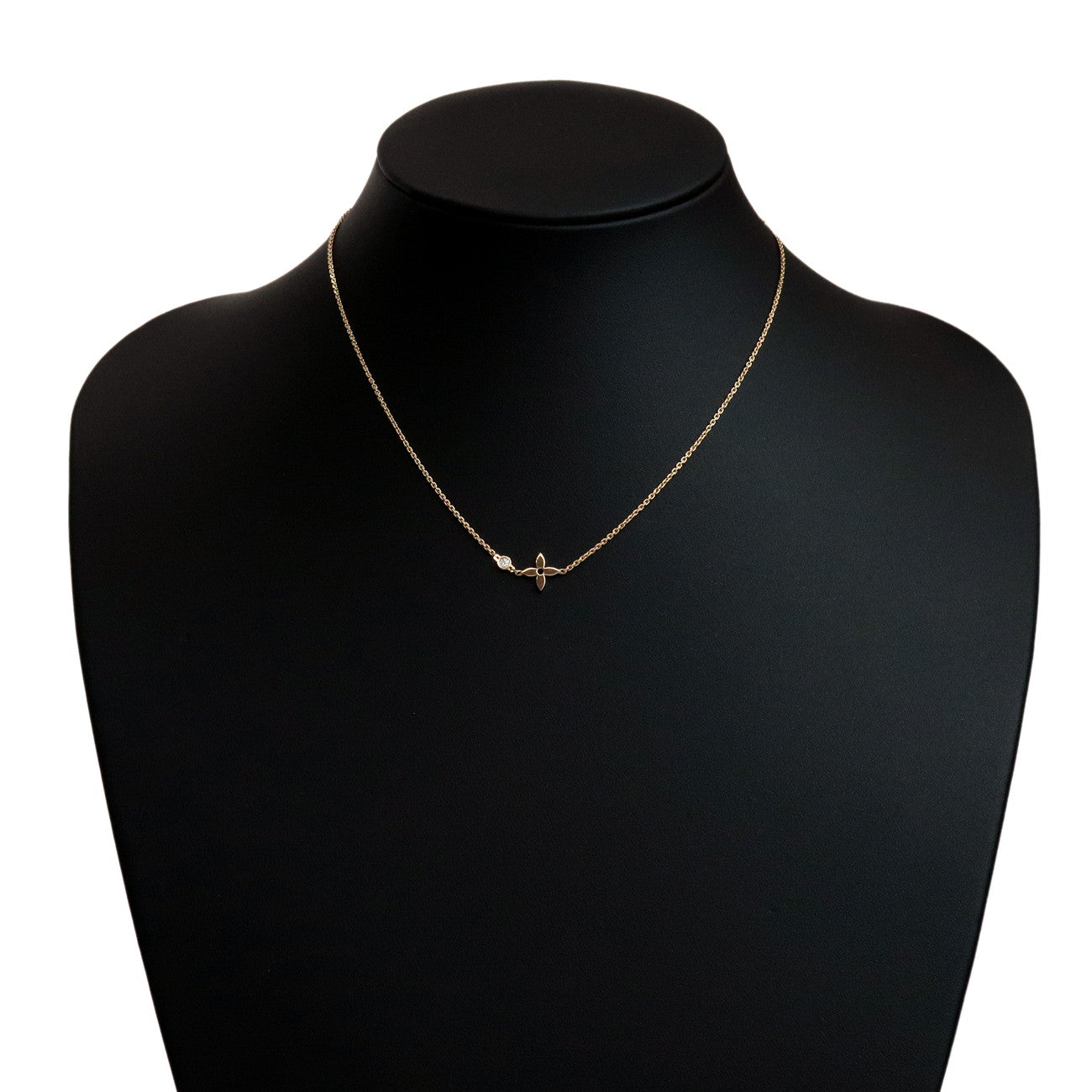 Louis Vuitton Monogram Idylle 1P Diamond Necklace K18PG Q93281