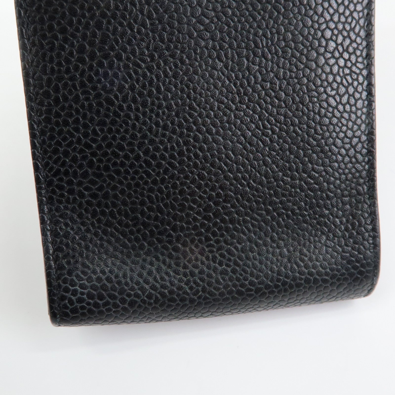 CHANEL COCO Mark Caviarskin Glasses Case Black