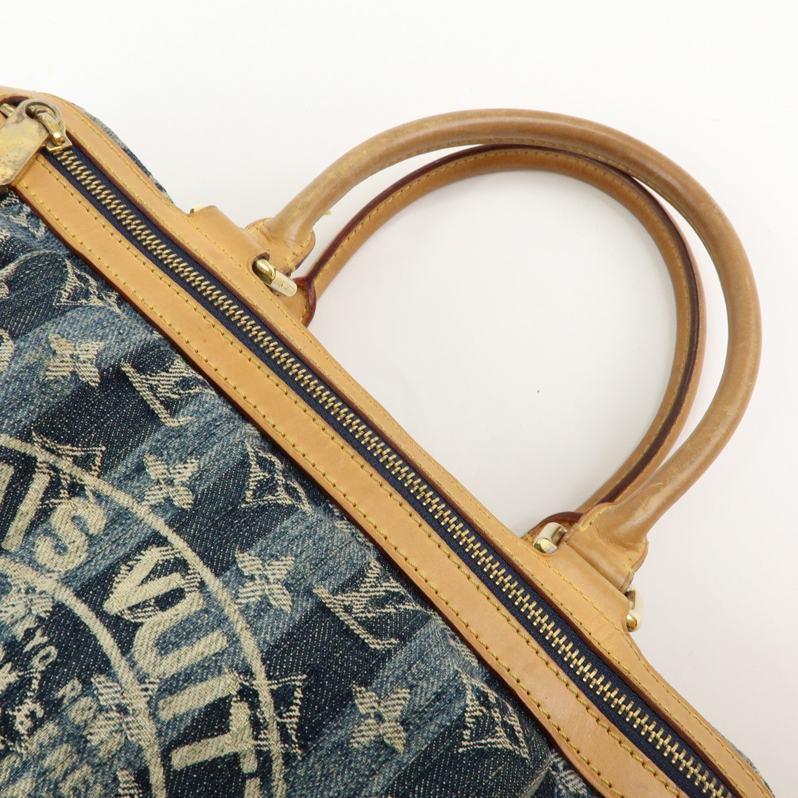 Louis Vuitton Monogram Denim Cabas Raye GM 2Way Hand Bag M95336