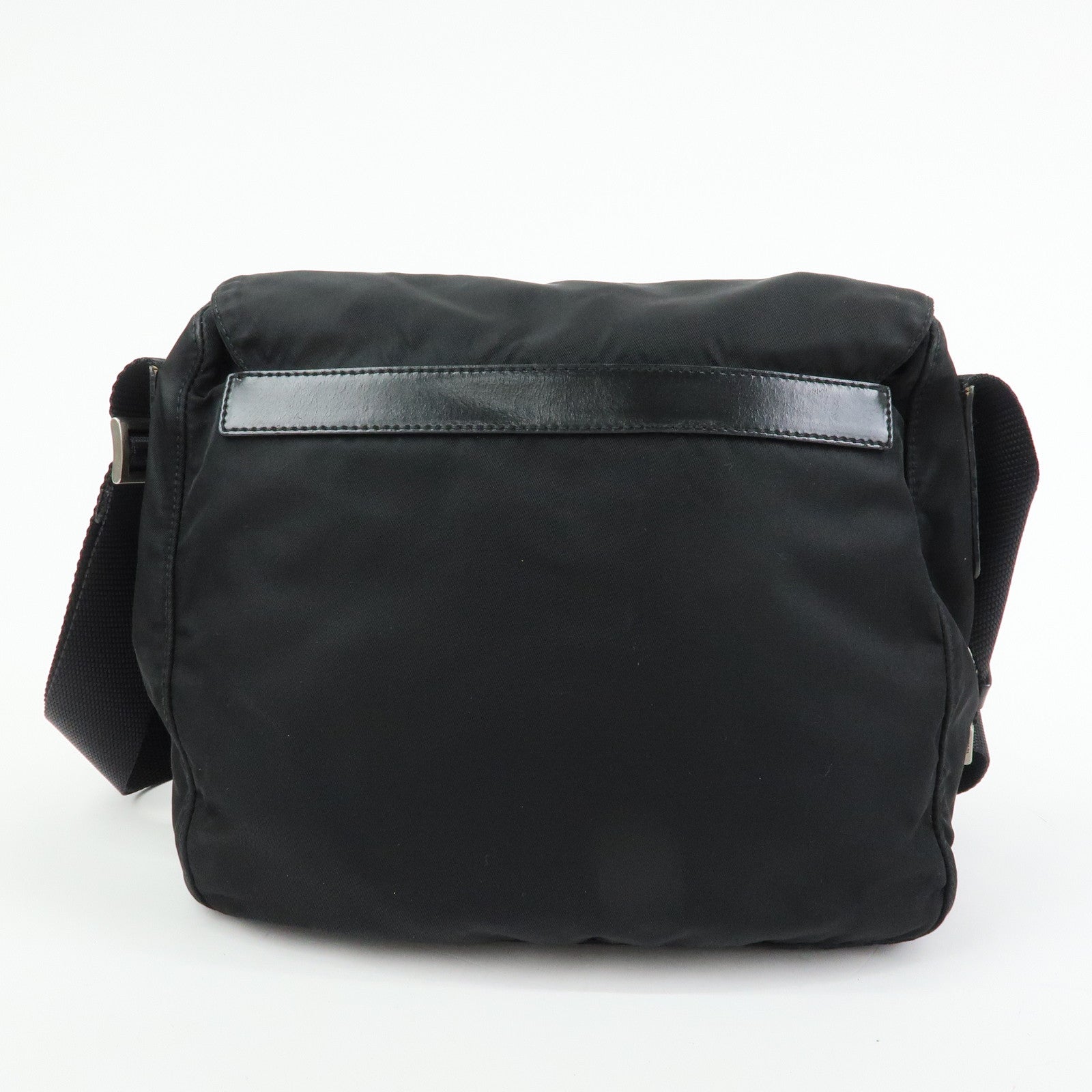 PRADA Triangle Logo Nylon Shoulder Bag Crossbody Bag Black BT8994