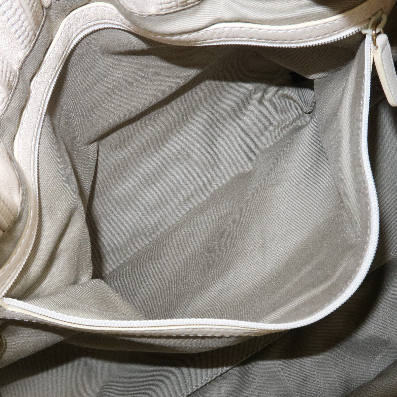 BVLGARI Monete Leather 2Way Bag Shoulder Bag Hand Bag Ivory