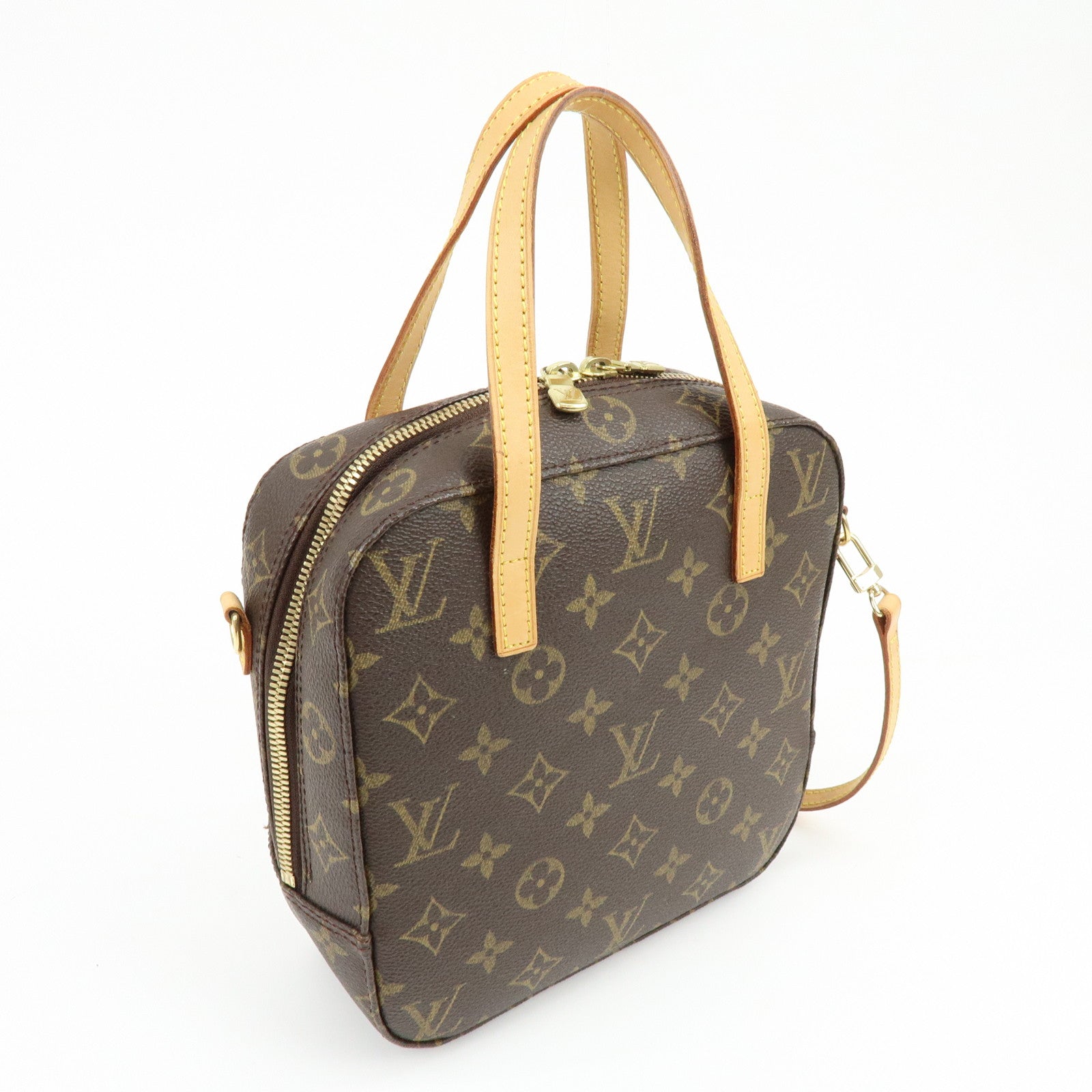 Louis Vuitton Monogram Spontini Hand Bag Brown M47500