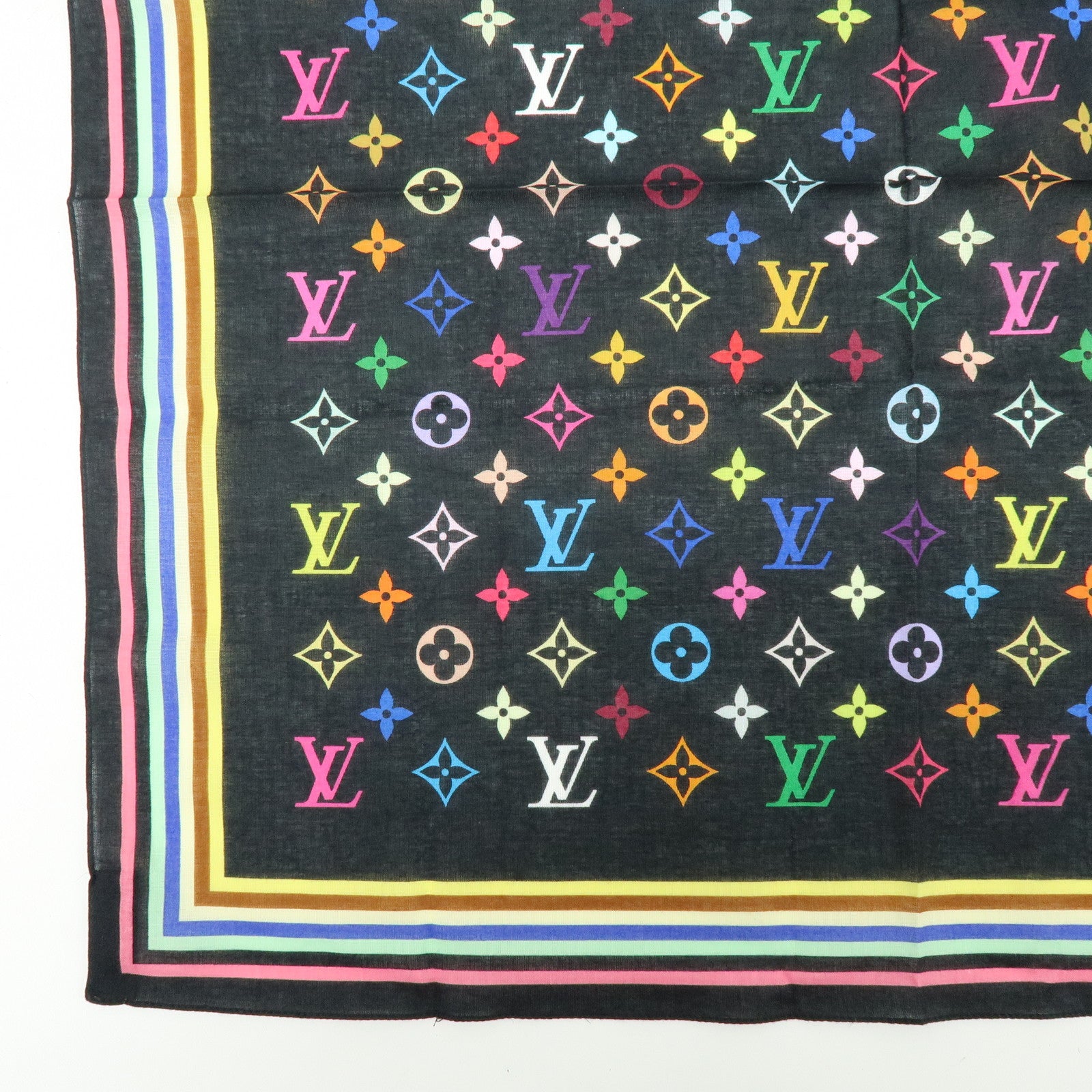 Louis Vuitton Monogram Multicolor Cotton 100・・Handkerchief M71912