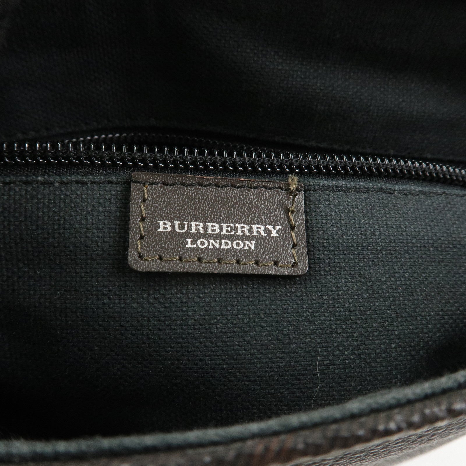 BURBERRY PVC Canvas Leather Shoulder Bag Crossbody Bag Brown