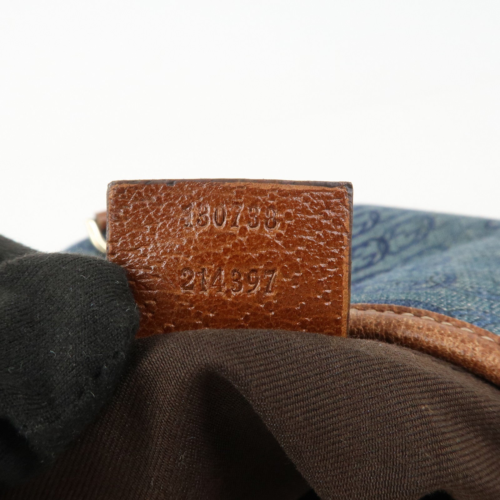 GUCCI Abbey GG Denim Canvas Leather Shoulder Bag Hand Bag 130738