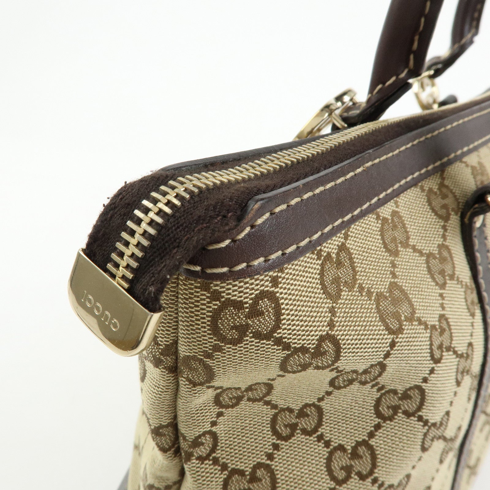 GUCCI Interlocking G Lovely Canvas Tote Bag Beige Brown 257069