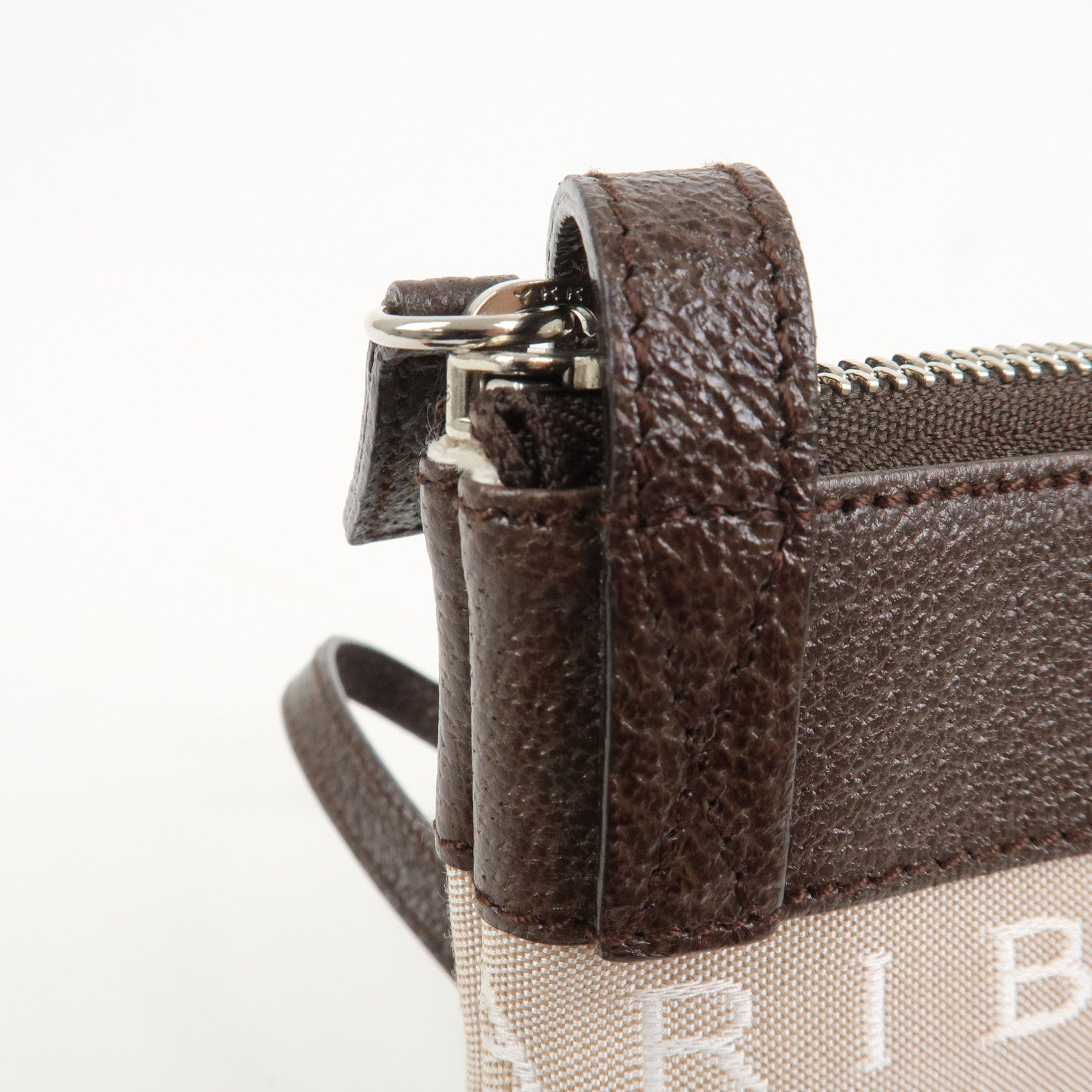 BVLGARI Logo Mania Canvas Leather Shoulder Bag Beige Brown 22588