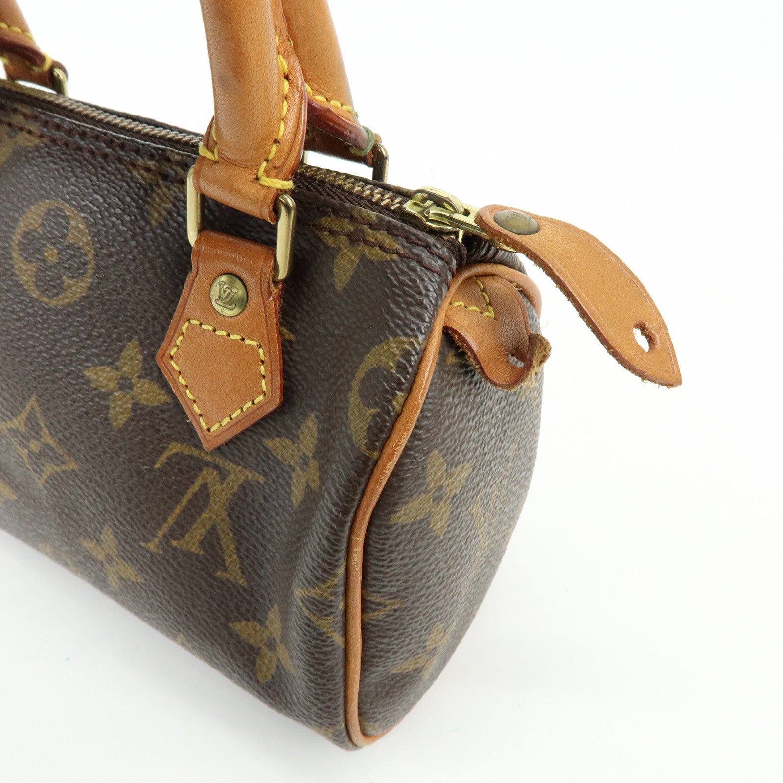 Louis Vuitton Monogram Mini Speedy Hand Bag & Strap Brown M41534
