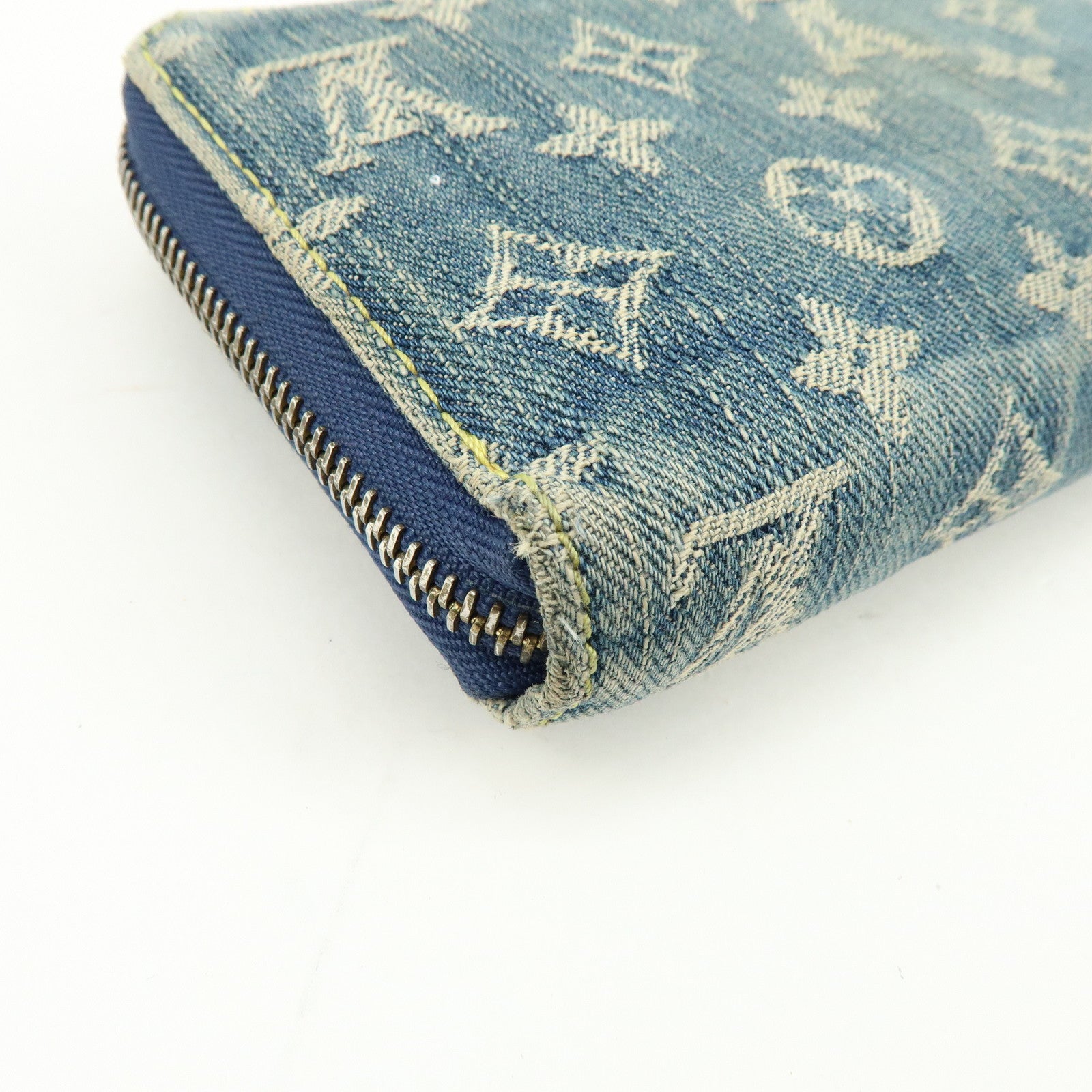 Louis Vuitton Monogram Denim Zippy Wallet Long Wallet Blue M95341