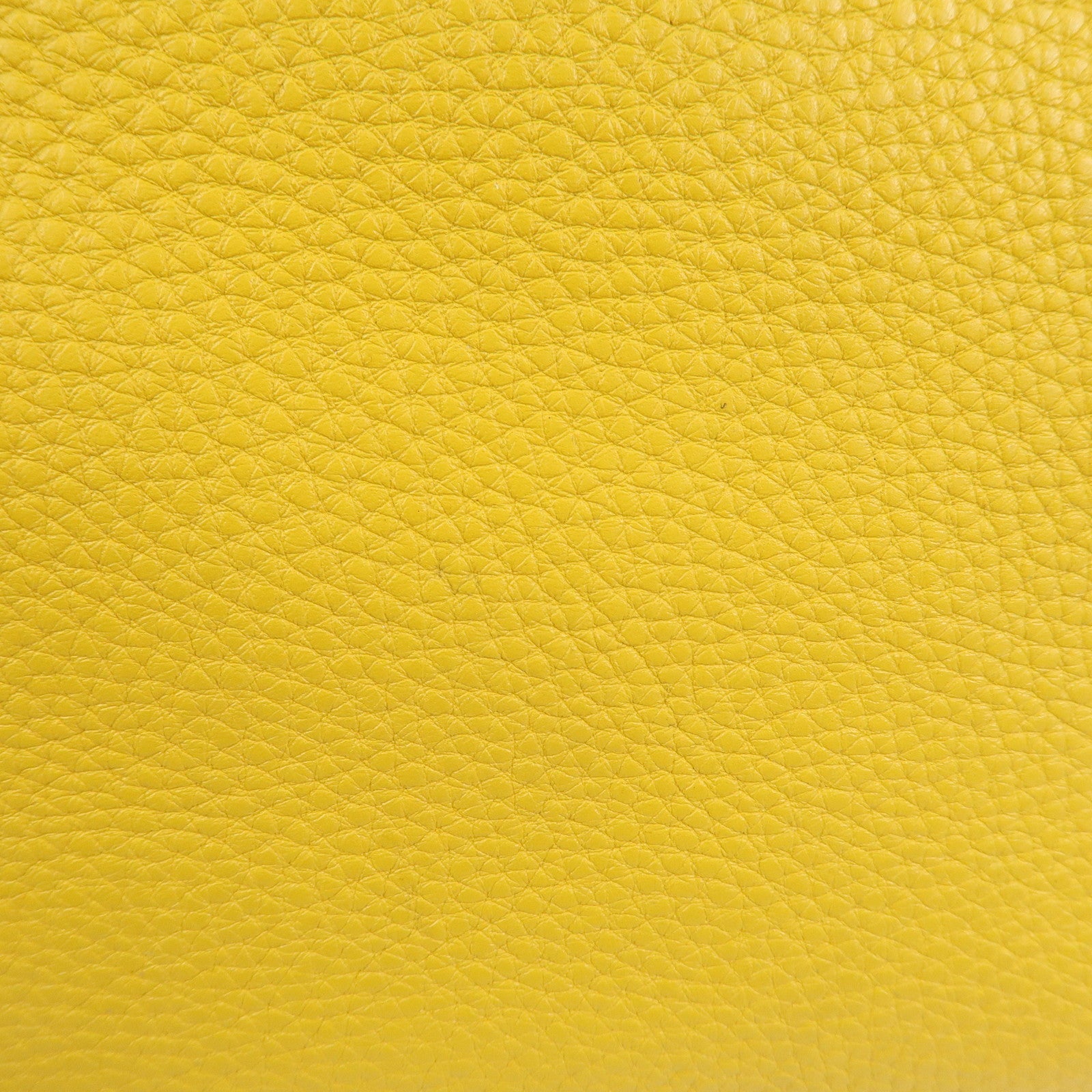 FENDI Selleria Leather 2Way Hand Tote Shoulder Bag Yellow 8BH368