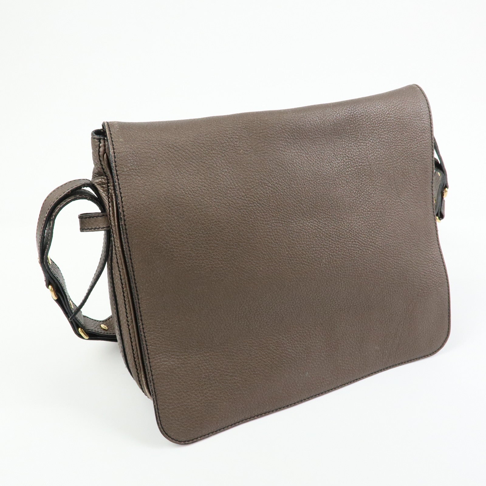 CELINE Triomphe Studs Leather Shoulder Bag Crossbody Bag Bronze
