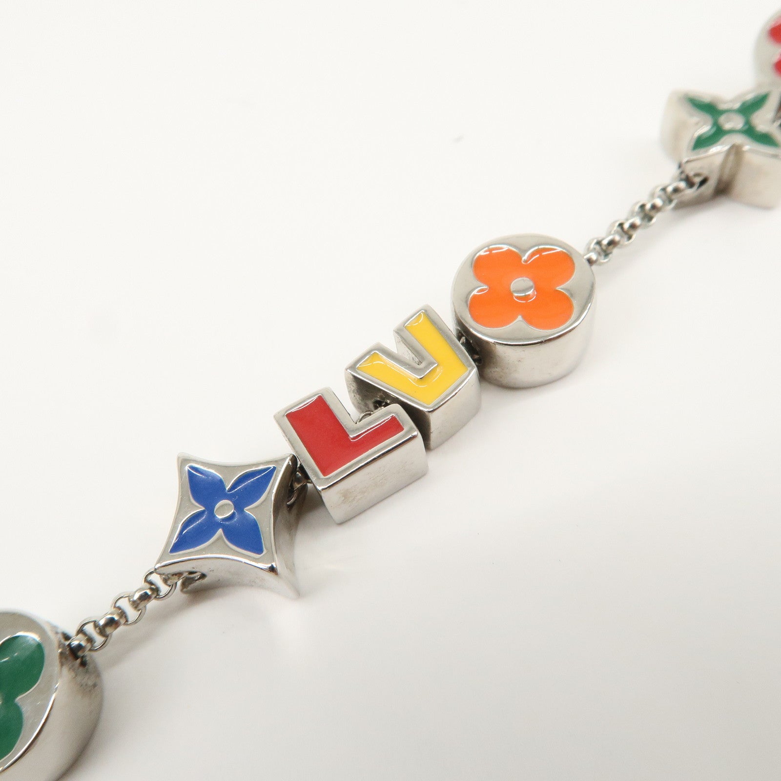 Louis Vuitton Monogram Party Bracelet Multicolor Silver M1545