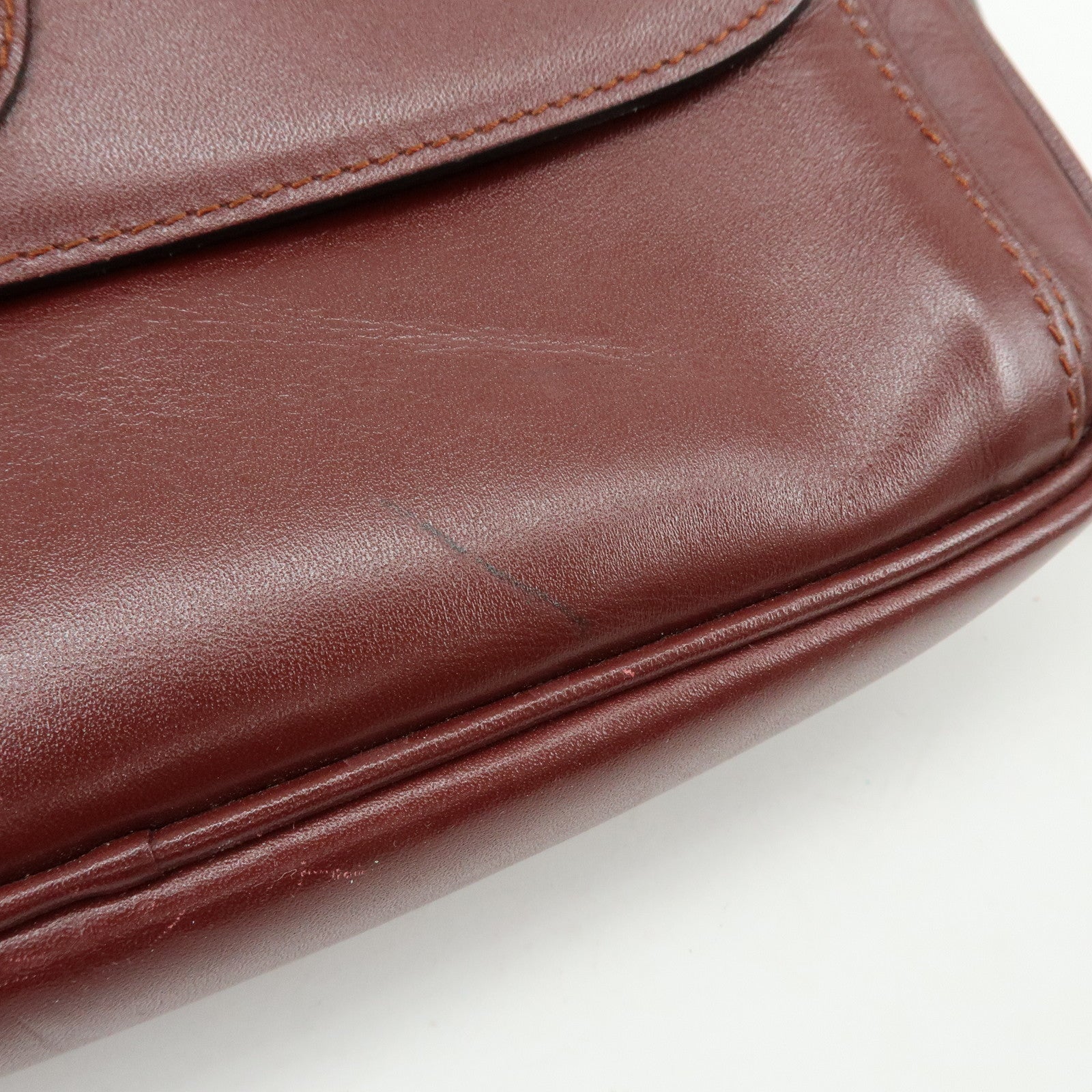 Cartier Must de Cartier Leather Shoulder Bag Crossbody Bag Bordeaux