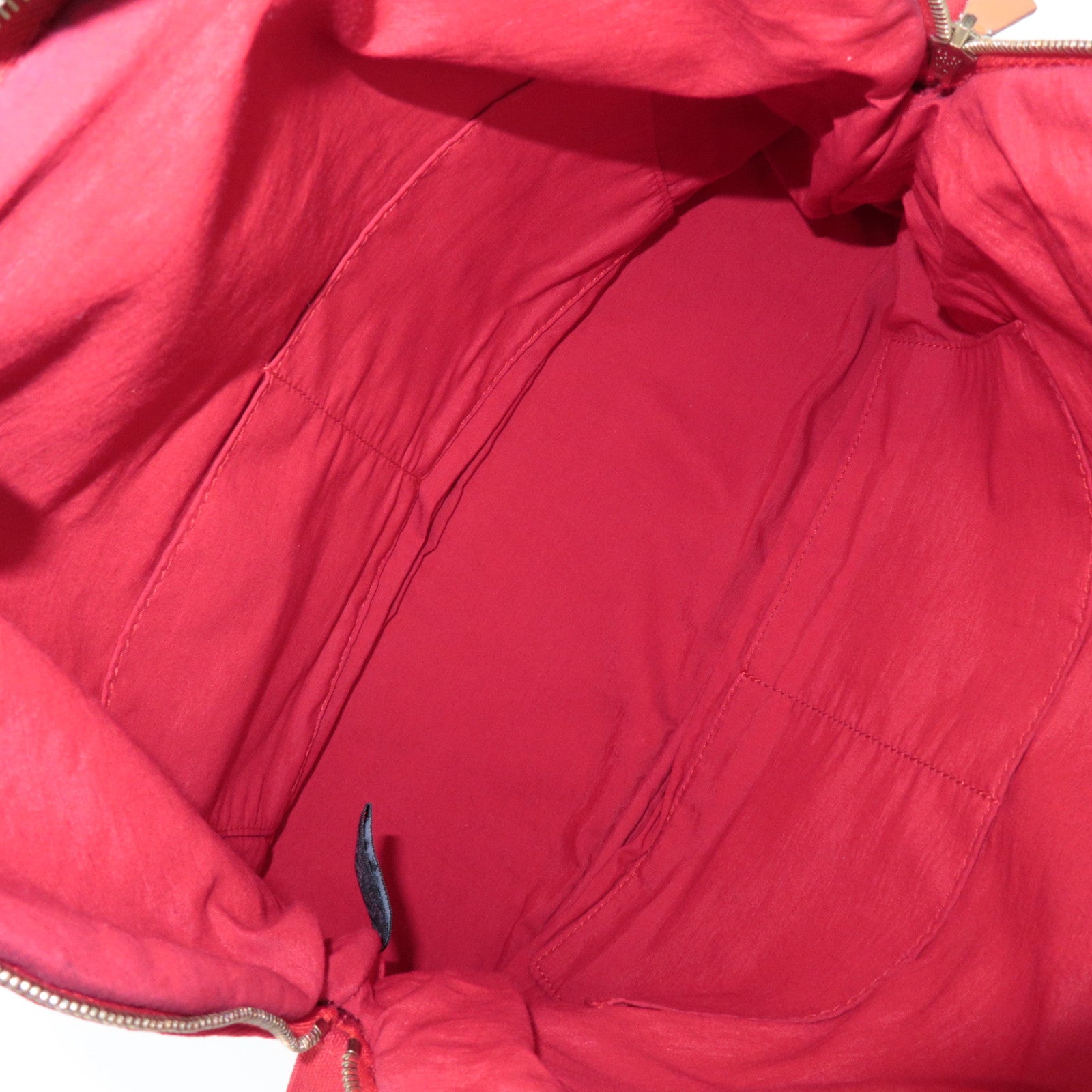 HERMES Bolide Toille H Leather Pouch GM Cosmetic Pouch Red