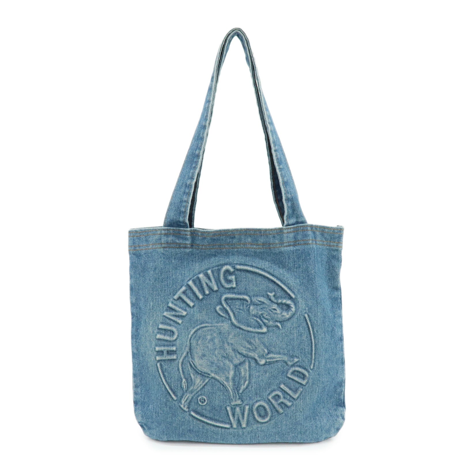 HUNTING WORLD Denim Tote Bag Hand Bag Blue