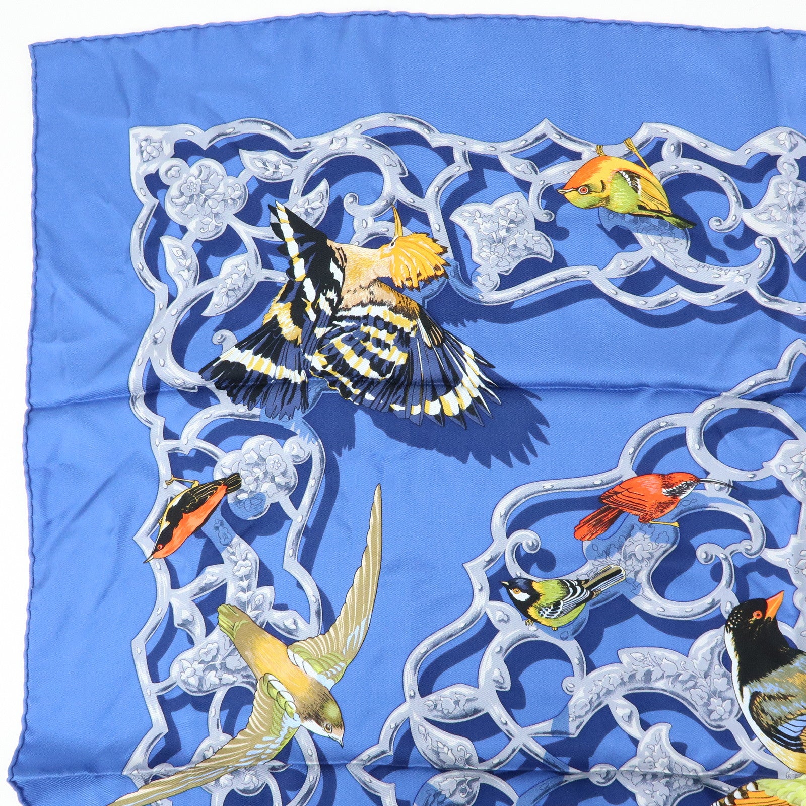 HERMES Carre 90 Silk 100% Scarf OISEAUX DE L'INDE ET DE L'HIMALAYA