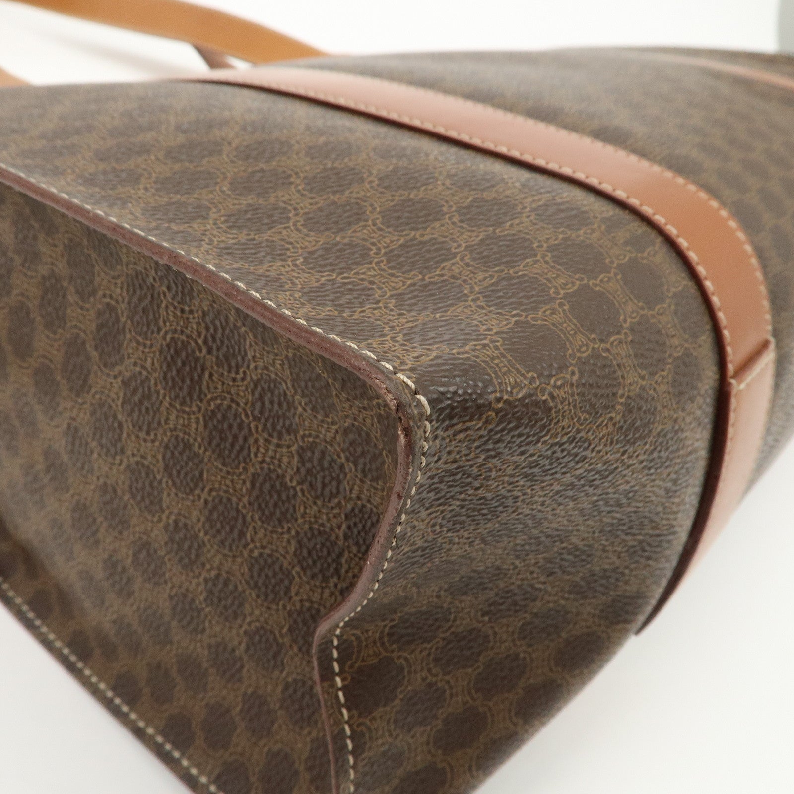 CELINE Macadam PVC Leather Tote Bag Shoulder Bag Brown