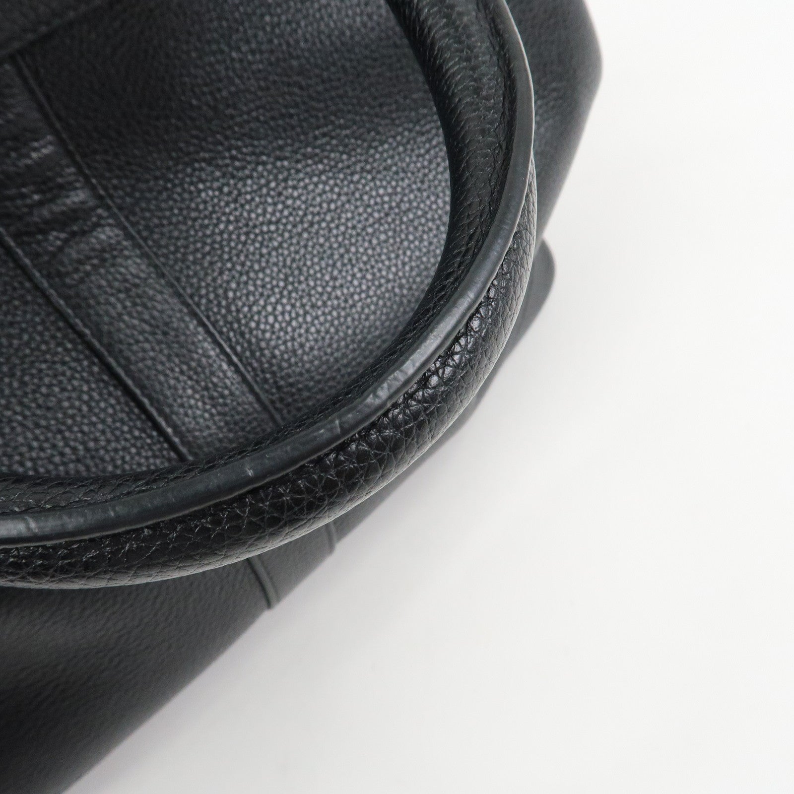 CELINE Calf Leather Boston Bag Hand Bag Black