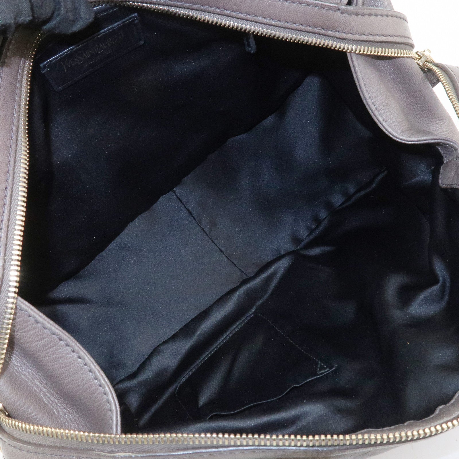 SAINT LAURENT PARIS Muse Leather Shoulder Bag Hand Bag Gray 168269