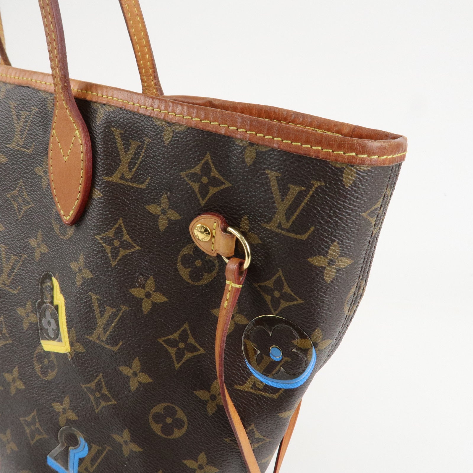 Louis Vuitton Monogram Love Lock Neverfull MM Tote Bag M44364 Used