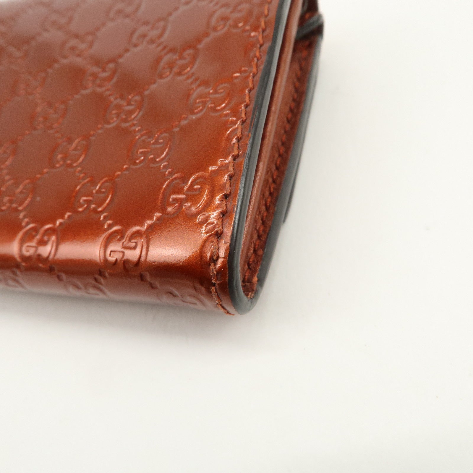 GUCCI Micro Guccissima Leather Coin Case Coin Purse Orange 295845