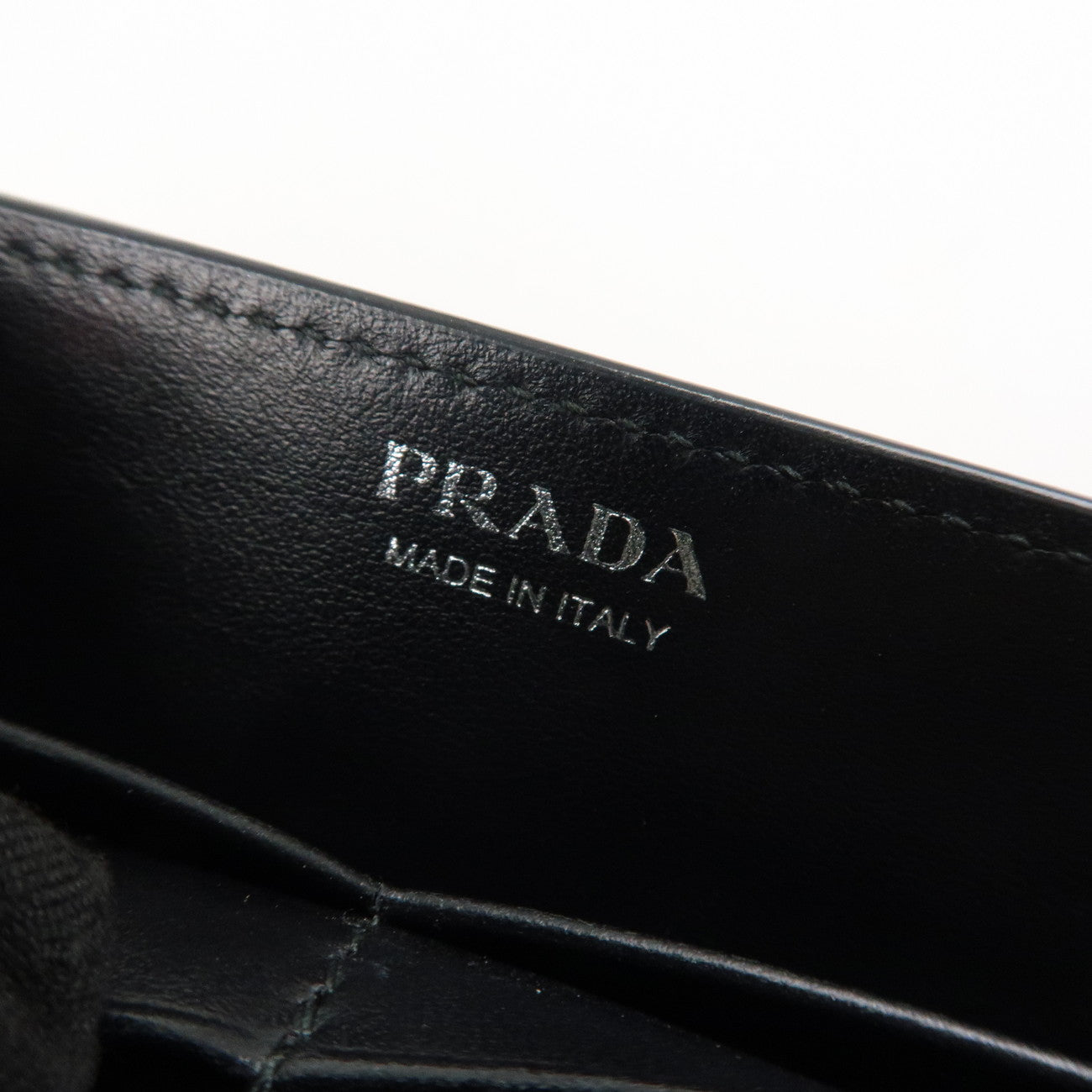 PRADA Leather Studs Chain Wallet Chain Bag Black Used
