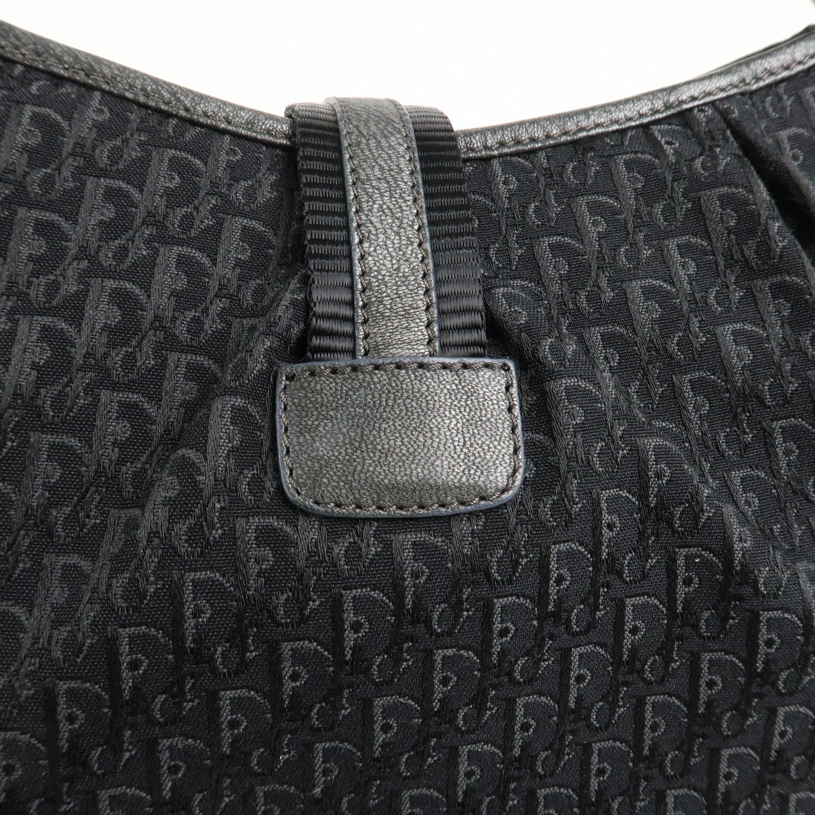 Christian Dior Trotter Canvas Leather Shoulder Bag Hand Bag Black