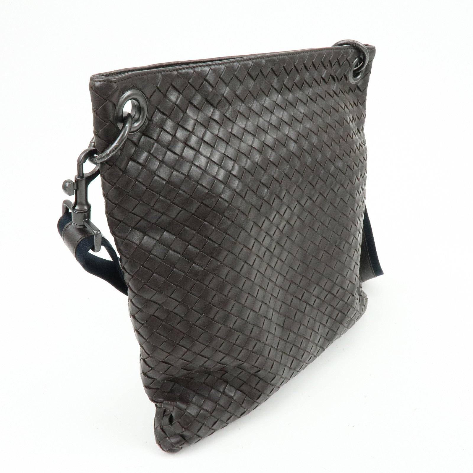 BOTTEGA VENETA Intrecciato Leather Shoulder Bag Brown 161623