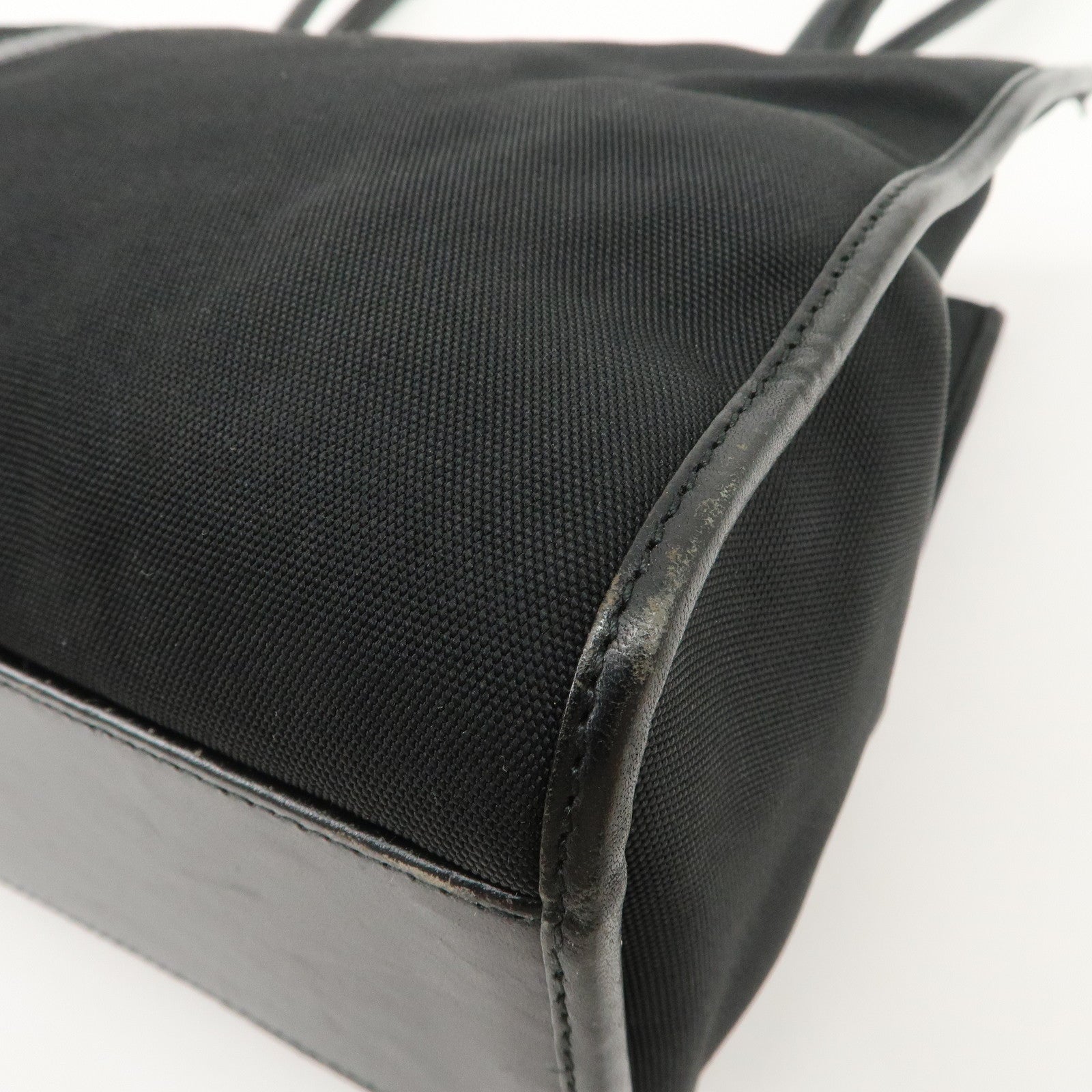 GUCCI Jackie Canvas Leather Tote Bag Shoulder Bag Black 002.1073 Used