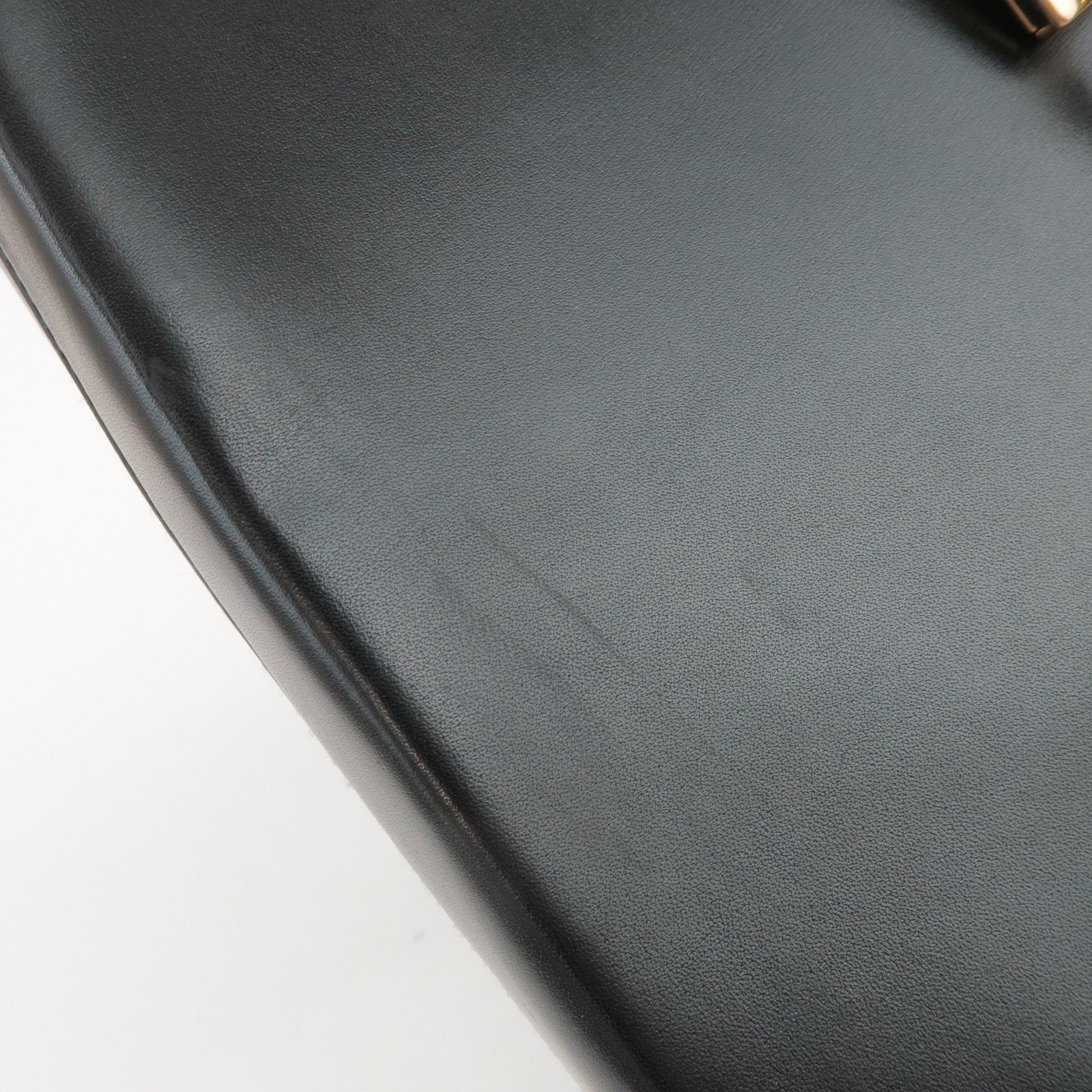 Ferragamo Gancini Calf Leather Shoulder Bag Hand Bag Black