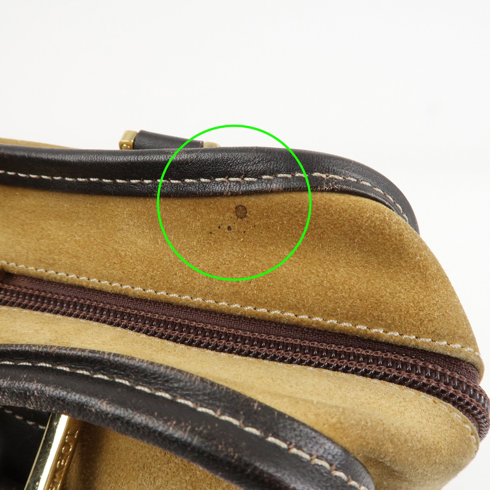 LOEWE Anagram Leather Suede Amazona 28 Hand Bag Beige Brown