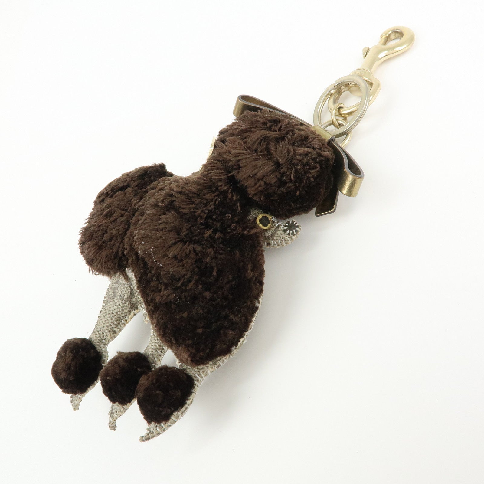 GUCCI Gucciori GG Supreme Leather Toy Poodle Lulu Bag Charm Brown