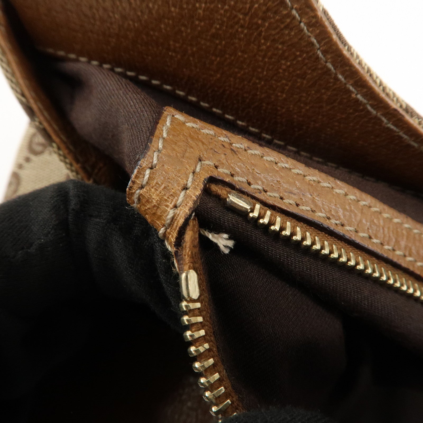 GUCCI New Jackie GG Canvas Leather Shoulder Bag Brown 124407 Used