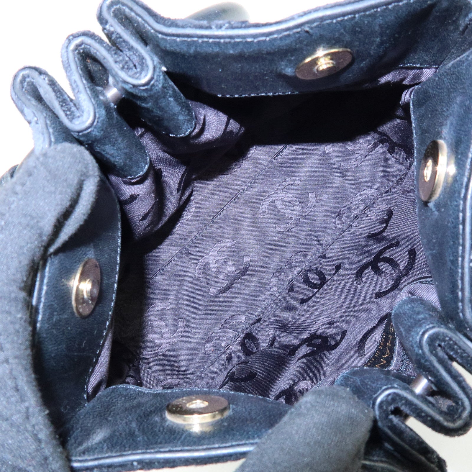 CHANEL Matelasse Circle Handle COCO Mark Velvet Lambskin Hand Bag