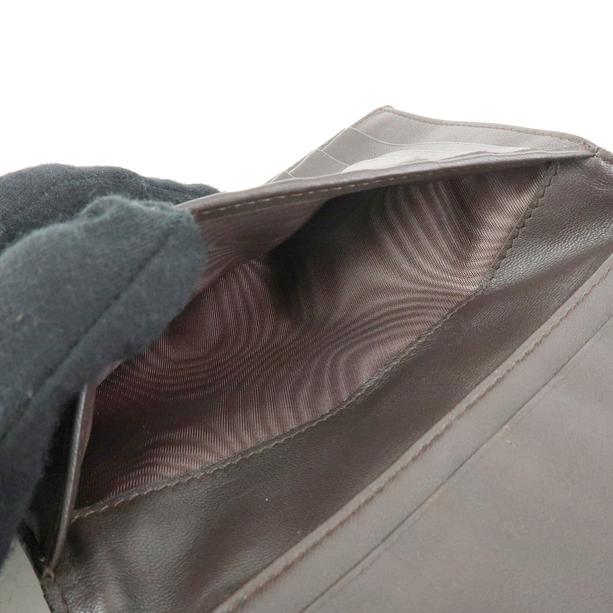 BOTTEGA VENETA Intrecciato Leather Bi-fold Long Wallet Brown
