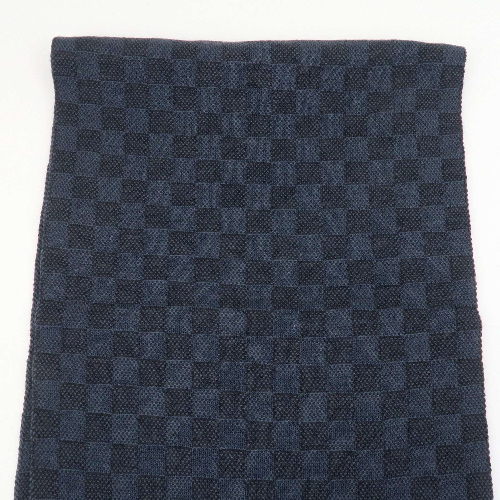 Louis Vuitton Damier Echarpe Petite Wool Scarf Cobalt M70030