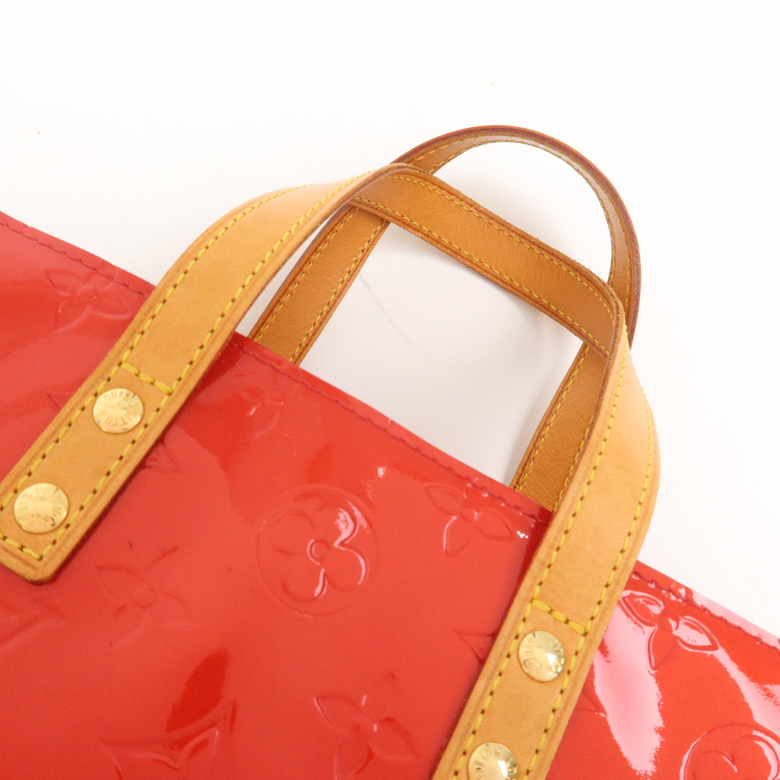 Louis Vuitton Monogram Vernis Lead PM Hand Bag Rouge M91088