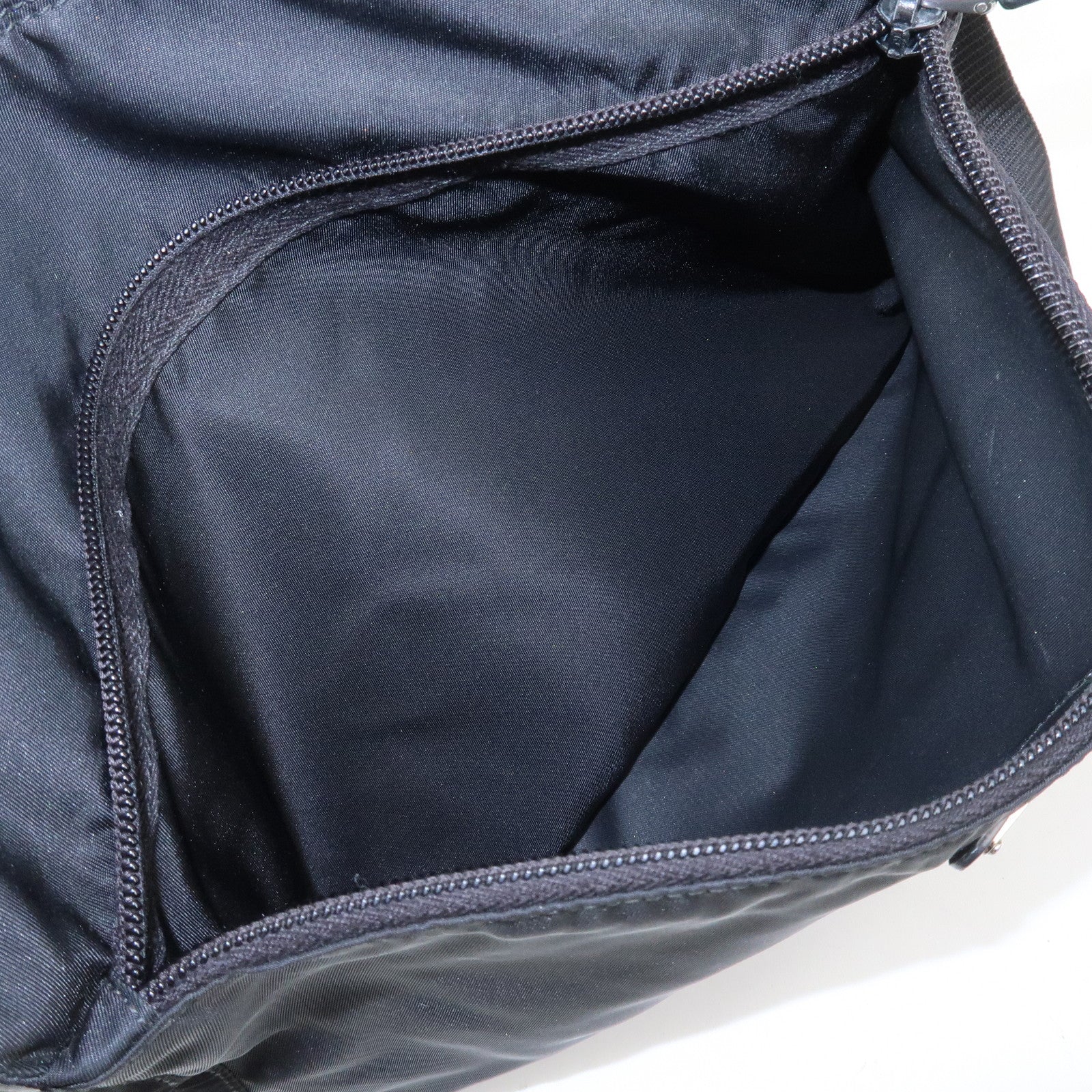 PRADA Triangle Logo Nylon Shoulder Bag Crossbody Bag Black 1BC421