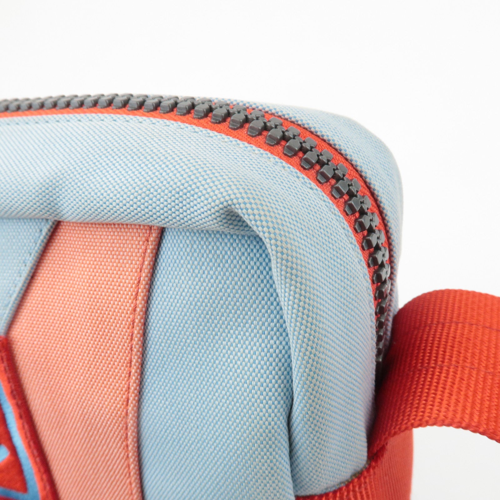 CHANEL Sportsline COCO Mark Nylon Canvas Shoulder Bag Red Blue Used