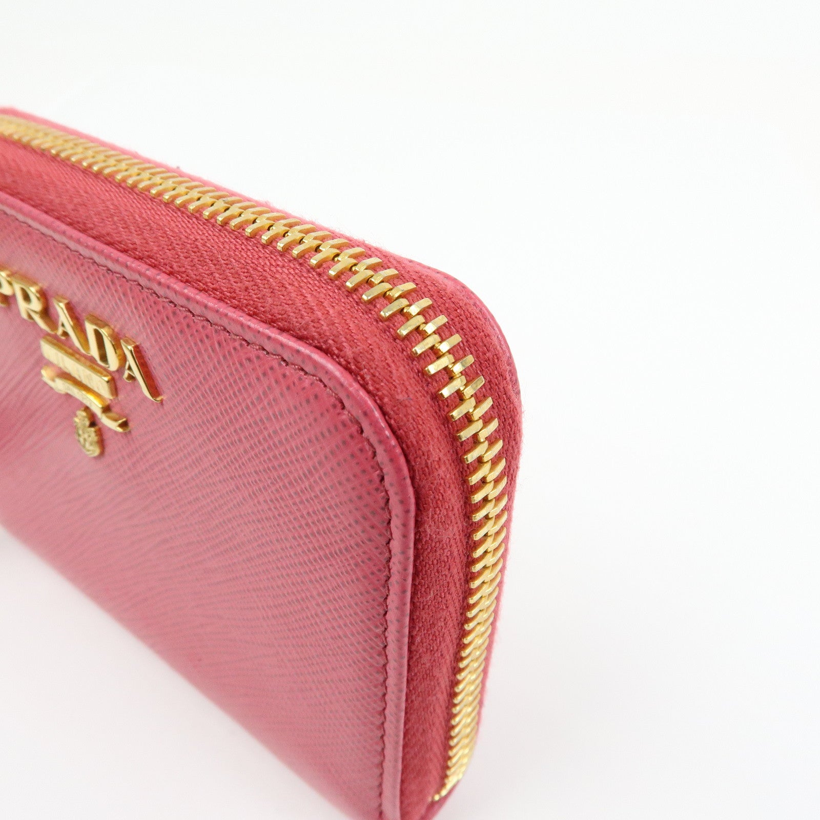 PRADA Saffiano Leather Zippy Coin Case Coin Purse Pink 1MM268