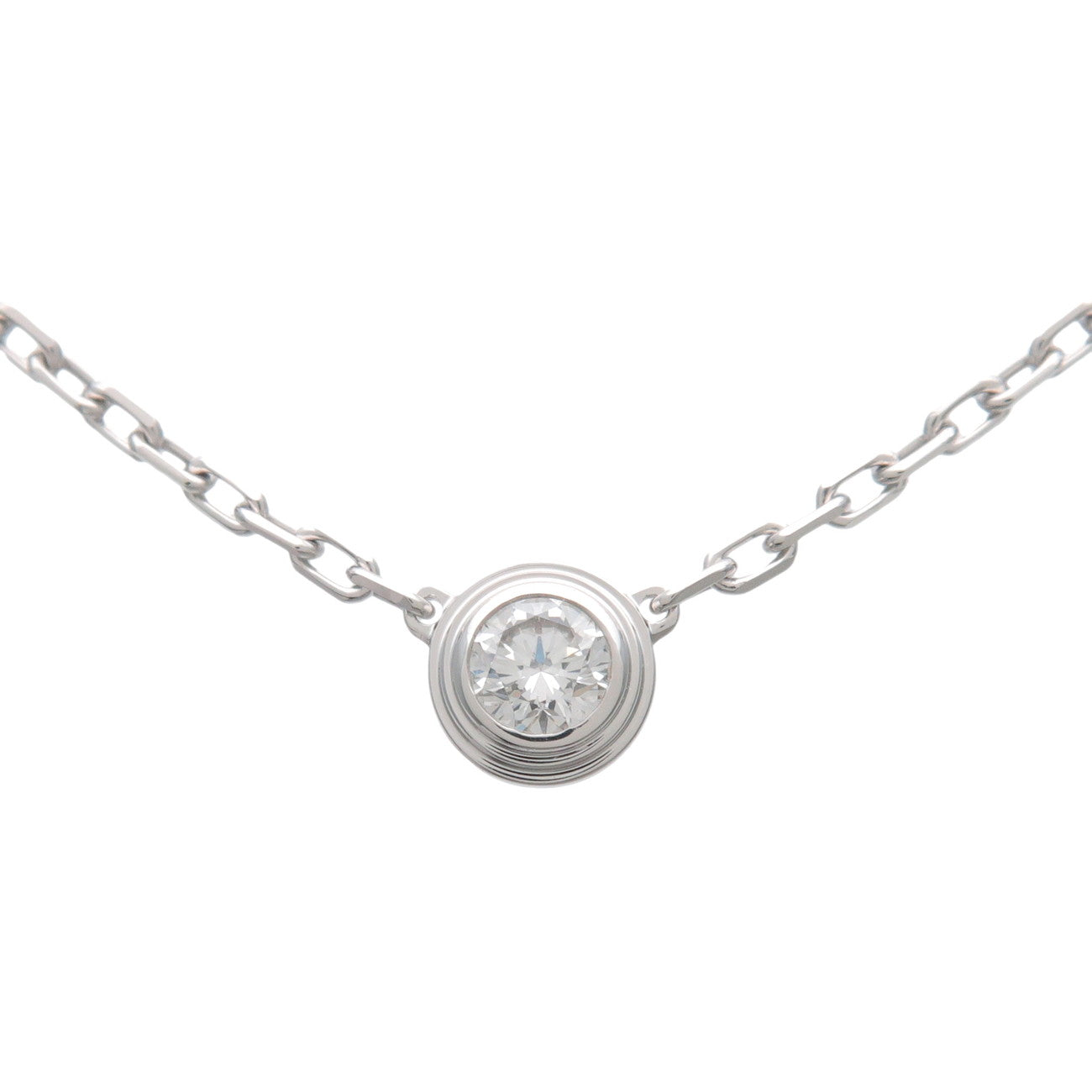 Cartier D'amour 1P Diamond Necklace SM K18 750WG White Gold