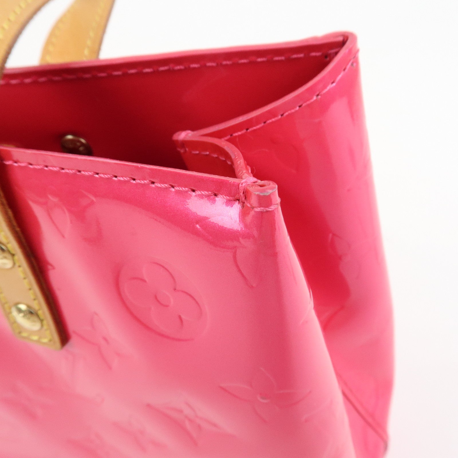 Louis Vuitton Monogram Vernis Lead PM Hand Bag Fuchsia Pink M91221