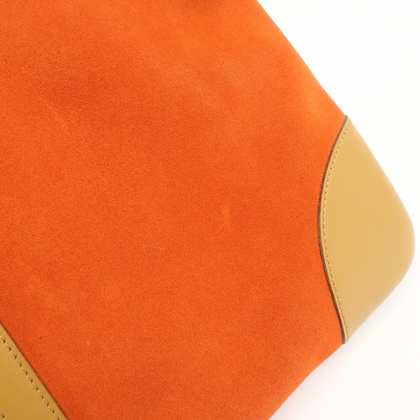GUCCI Bamboo Suede Leather Shoulder Bag Orange 001・4060・002058