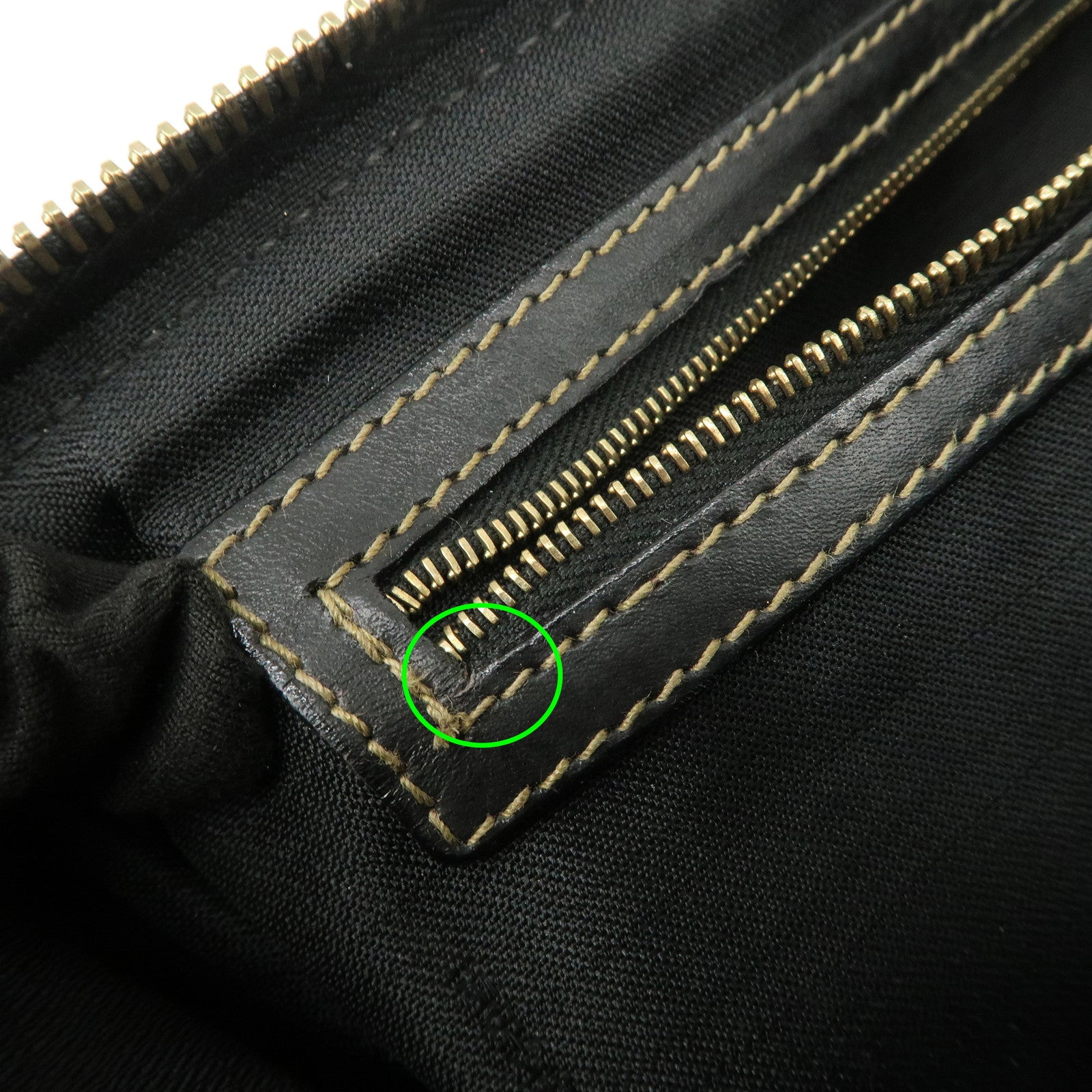 FENDI Pequin PVC Canvas Hand Bag Boston Bag Black Brown Used