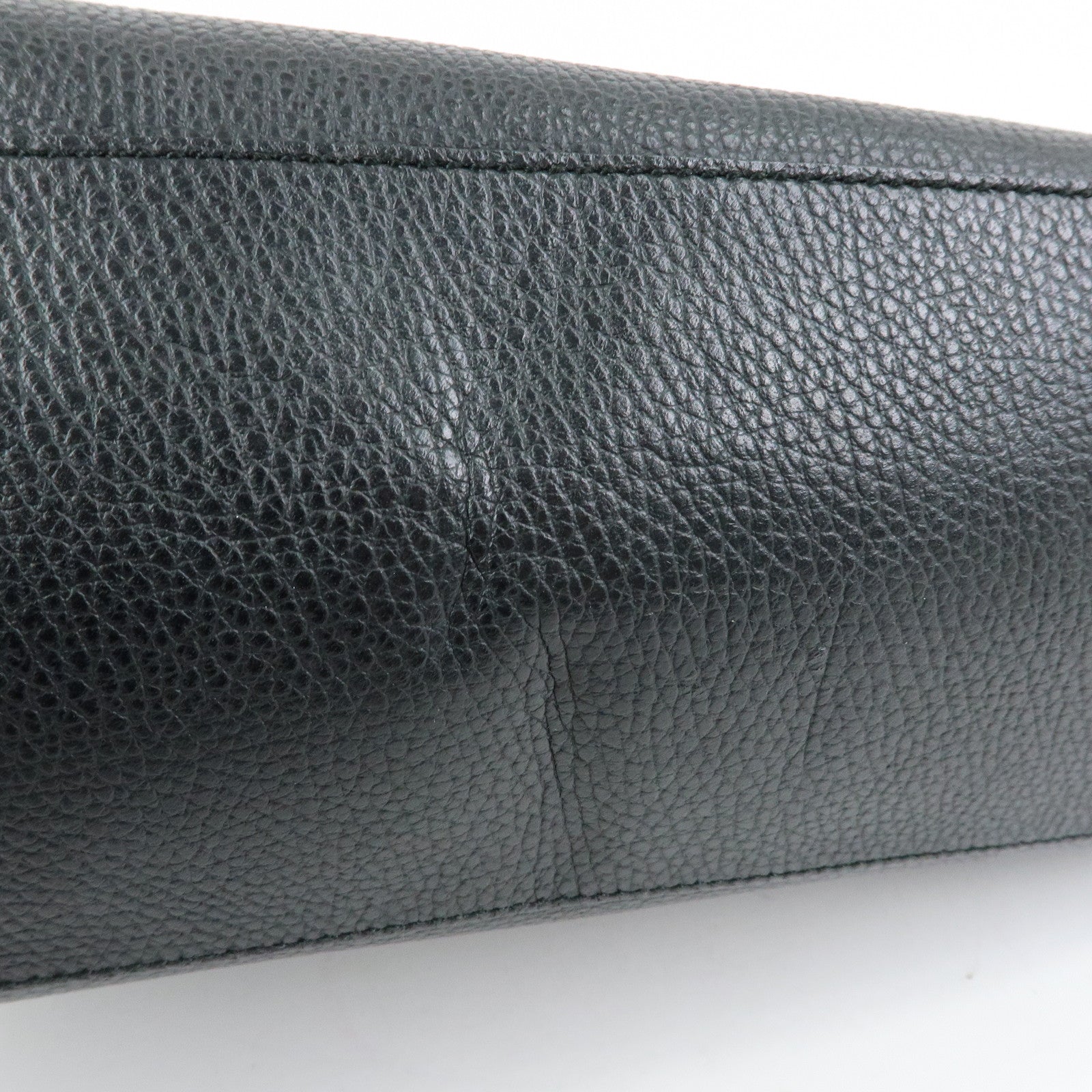 GUCCI Logo Leather Tote Bag Shoulder Bag Black 380118