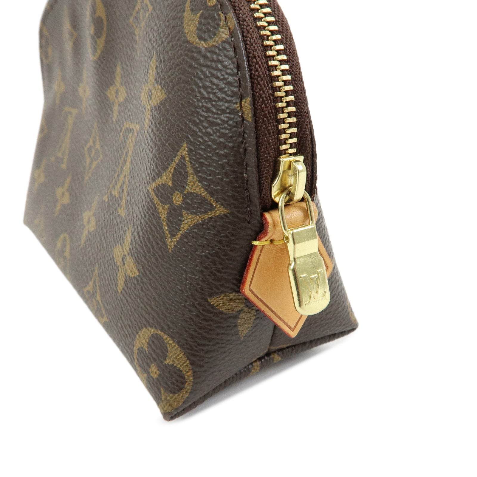 Louis Vuitton Monogram Pochette Cosmetic PM Pouch Brown M47515