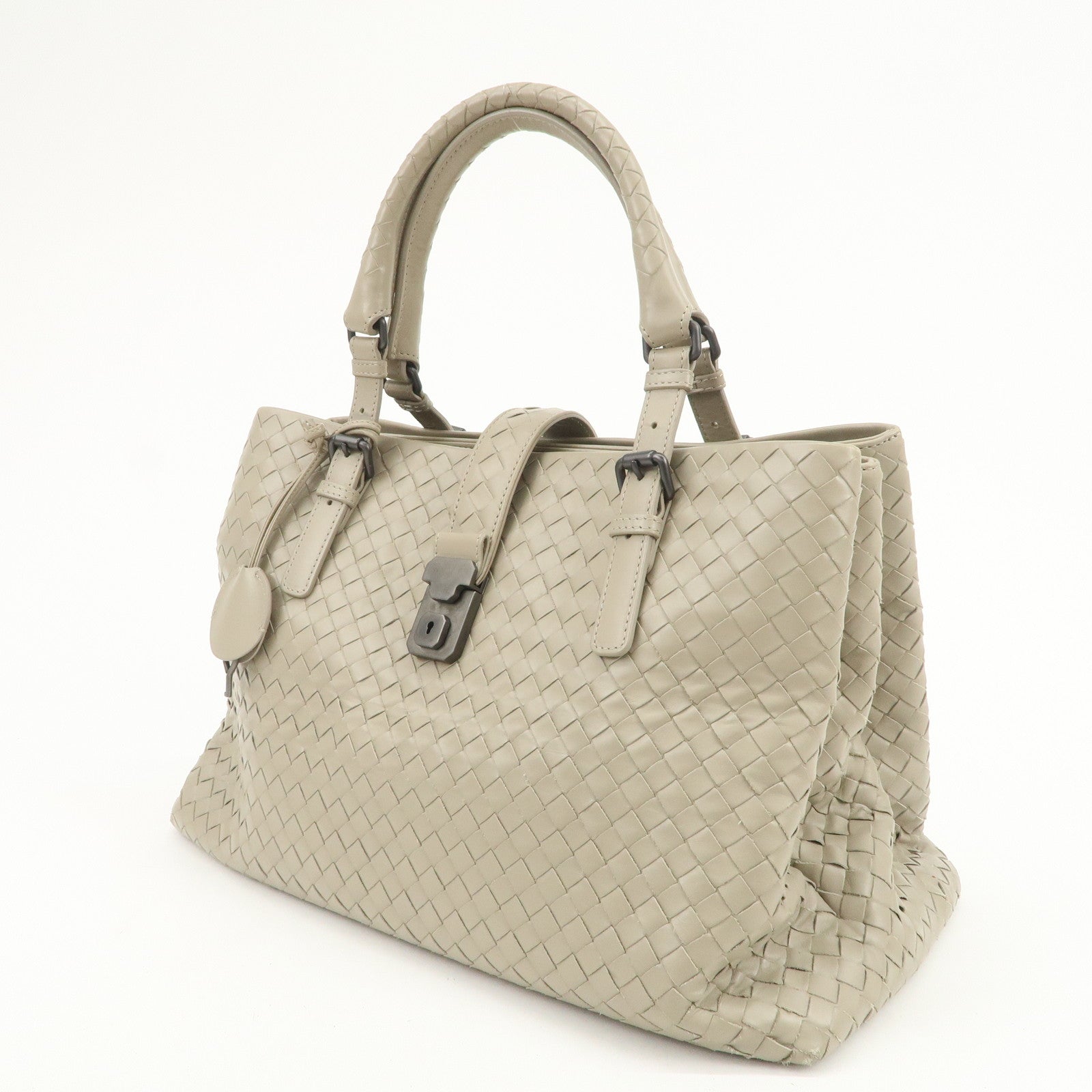 BOTTEGA VENETA Intrecciato Leather Tote Bag Hand Bag Greige