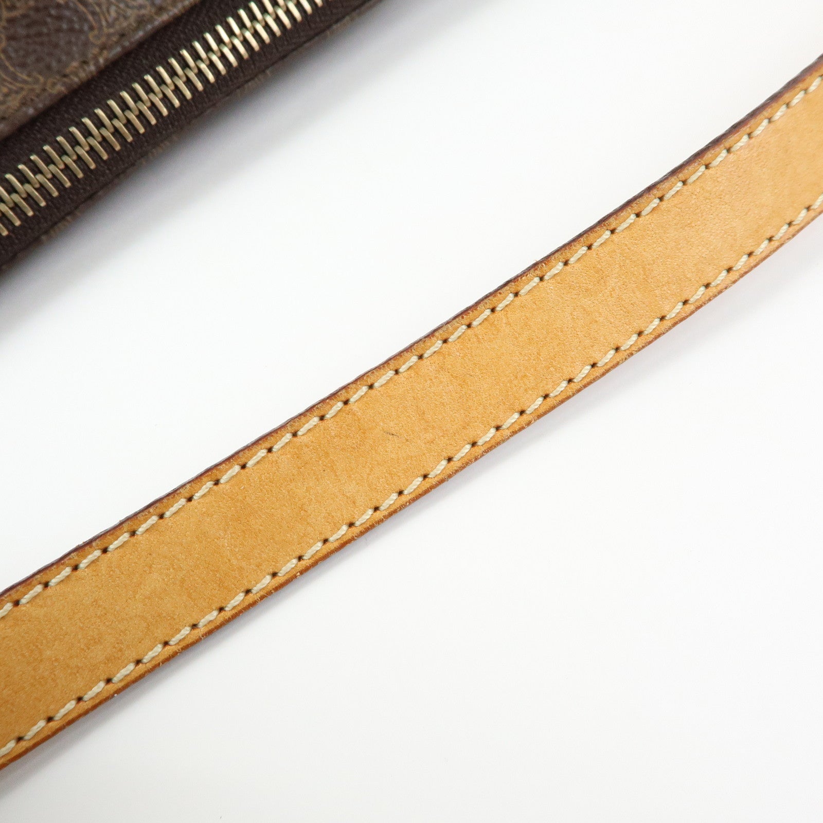 CELINE Macadam PVC Leather Shoulder Bag Hand Bag Brown