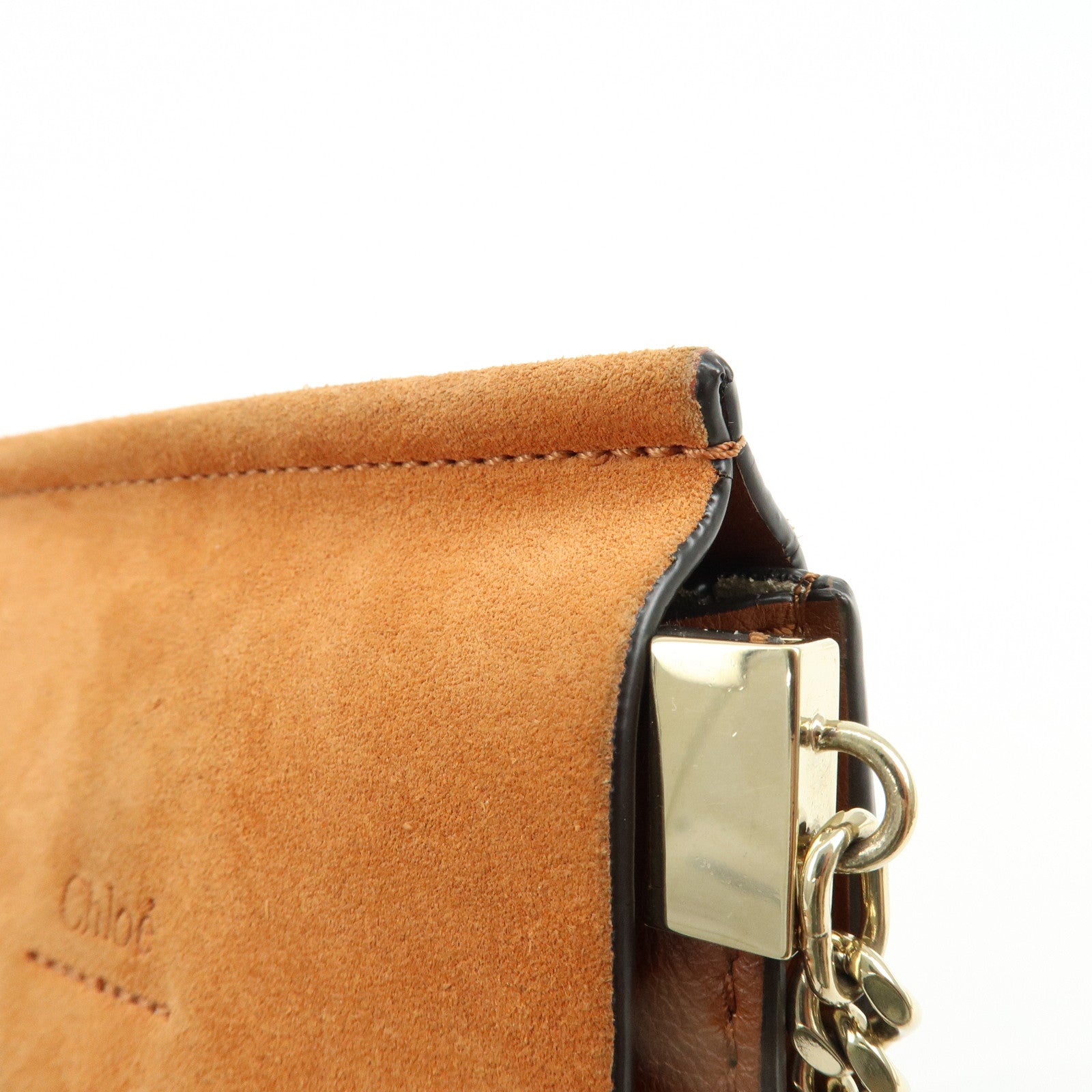 Chloe Faye Leather Suede Shoulder Bag Crossbody Bag Brown