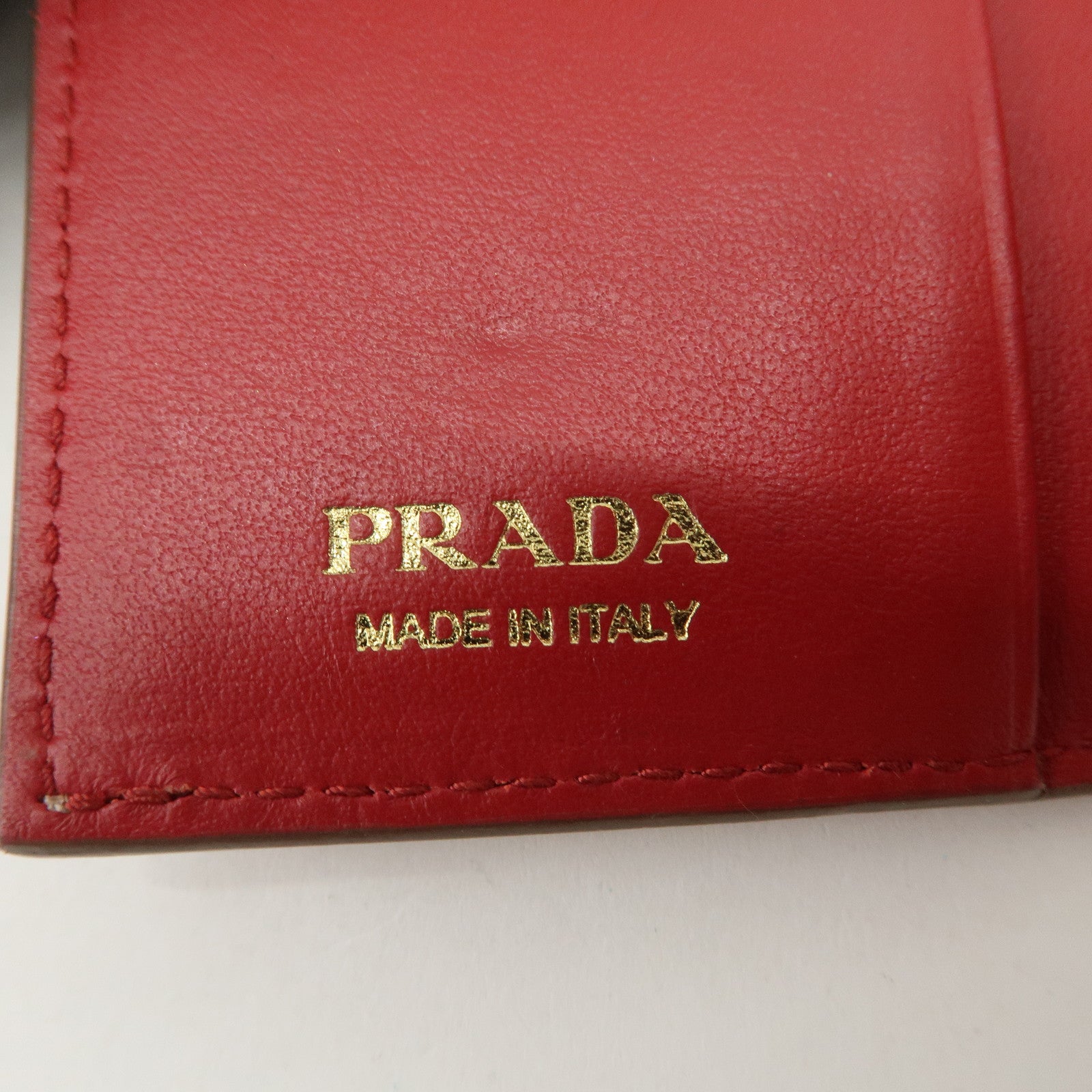 PRADA Logo Leather Set Of 2 Key Chains Black Beige 1PG222/1PG004